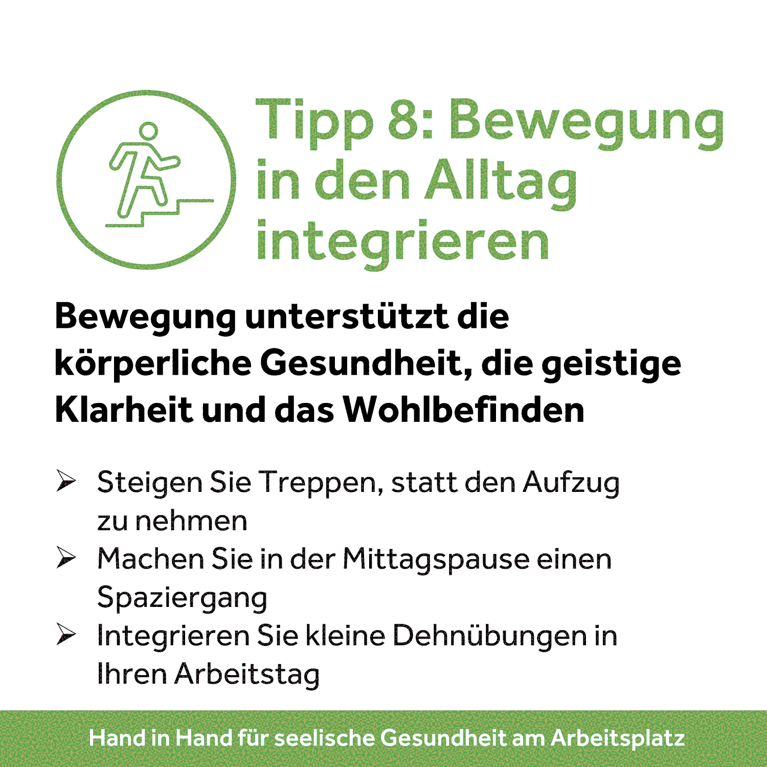 Bewegung in den Alltag integrieren: Bewegung unterst&uuml;tzt die k&ouml;rperliche Gesundheit, die geistige Klarheit und das Wohlbefinden